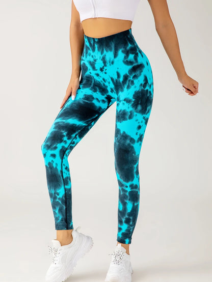 Tie Dye กางเกงโยคะกีฬากางเกงขายาวผู้หญิงไม่มีรอยต่อเอวสูงยกสะโพกกีฬา Tights ฟิตเนสออกกำลังกาย Leggins GYM เสื้อผ้า