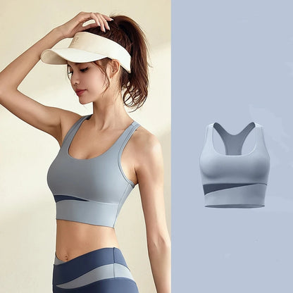 Crop Top ผู้หญิงกีฬา Bra Quick Dry Breathable บอดี้สูทสวยกลับกันกระแทก Gym กีฬาสุภาพสตรีชุดชั้นในกีฬาเสื้อกั๊ก