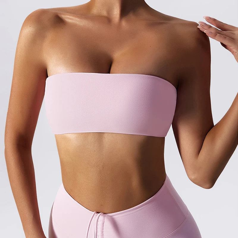 Hearuisavy été Sexy soutien-gorge de sport haut de sport femmes respirant formation vêtements de Yoga femmes bustier tubulaire Fitness sous-vêtements d'entraînement femme