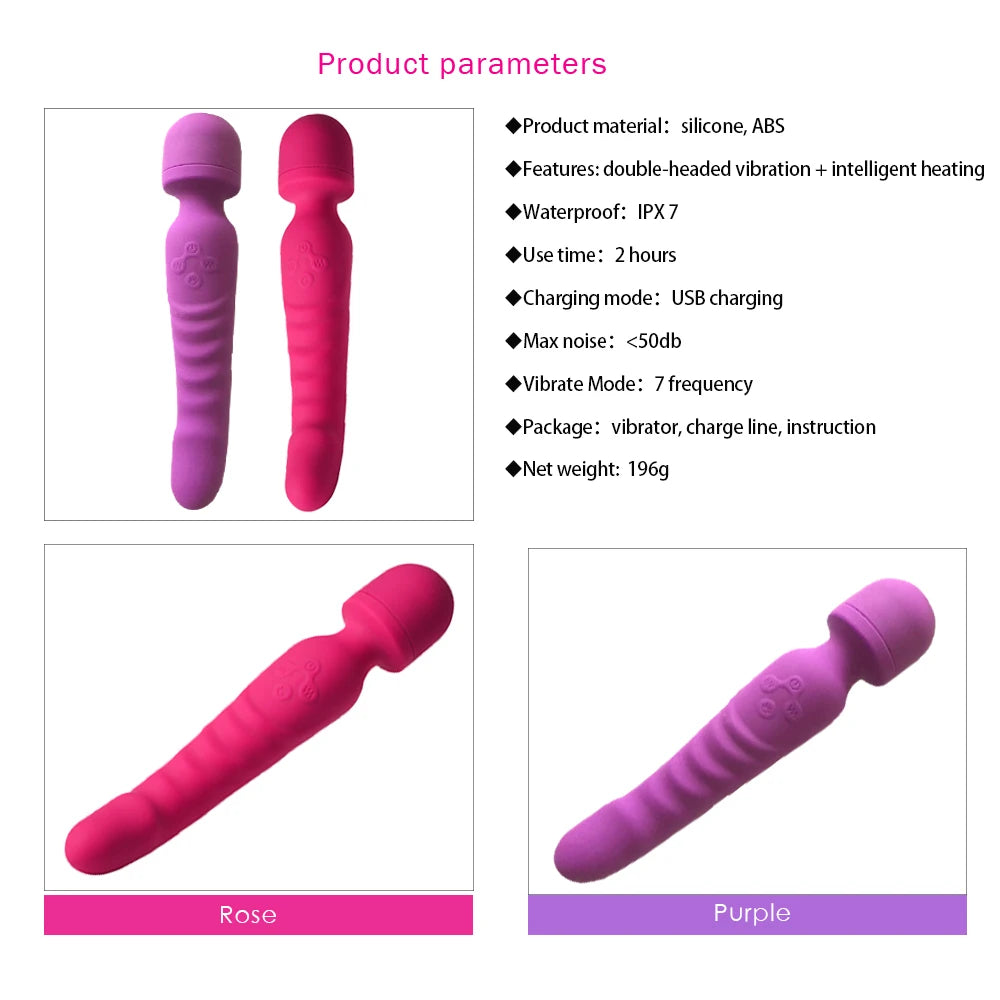 ความร้อน AV Magic Wand นวด G-spot Vibrator Clitoral Stimulator หญิง Masturbation Dildos Vibrator สำหรับผู้หญิงชาร์จ