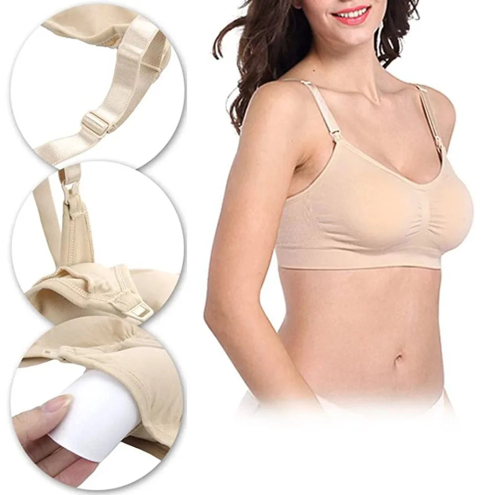 Maternity Bras Wirefree พยาบาล Bra การตั้งครรภ์เสื้อผ้าป้องกันการหย่อนคล้อยให้นมบุตรผู้หญิง Breathable lactancia Bra