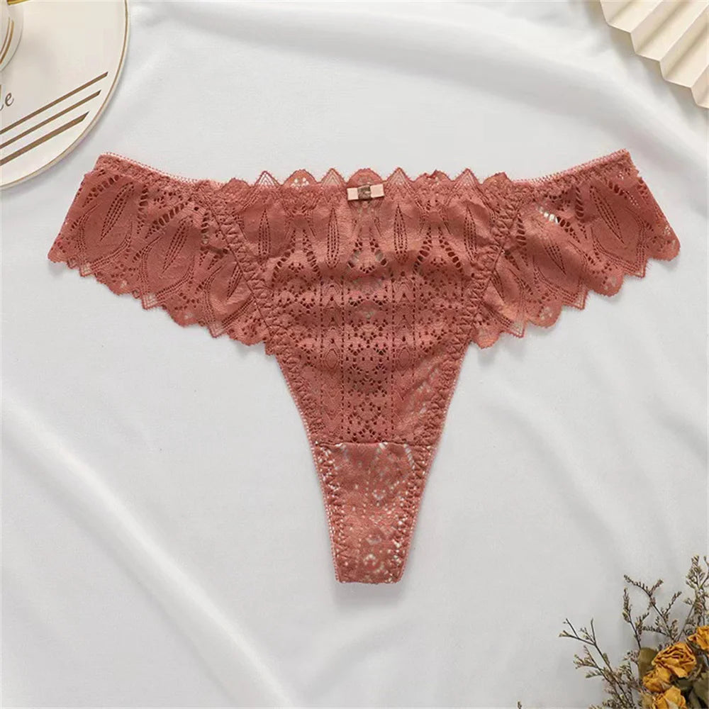 Women Lace Thongs G String Sexy Lingerie Hollow Floral XL XXL Plus Size Ladies Underwear ropa interior sexi  mujer lenceria Hot