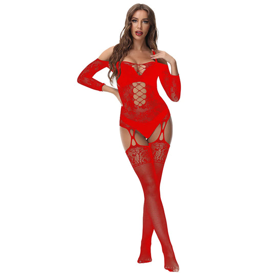 Vintage Negligee Large Women Sexy Lingerie Sleepwear Nightwear Body Stocking Fishnet plus Size Costume Lingerie for Women