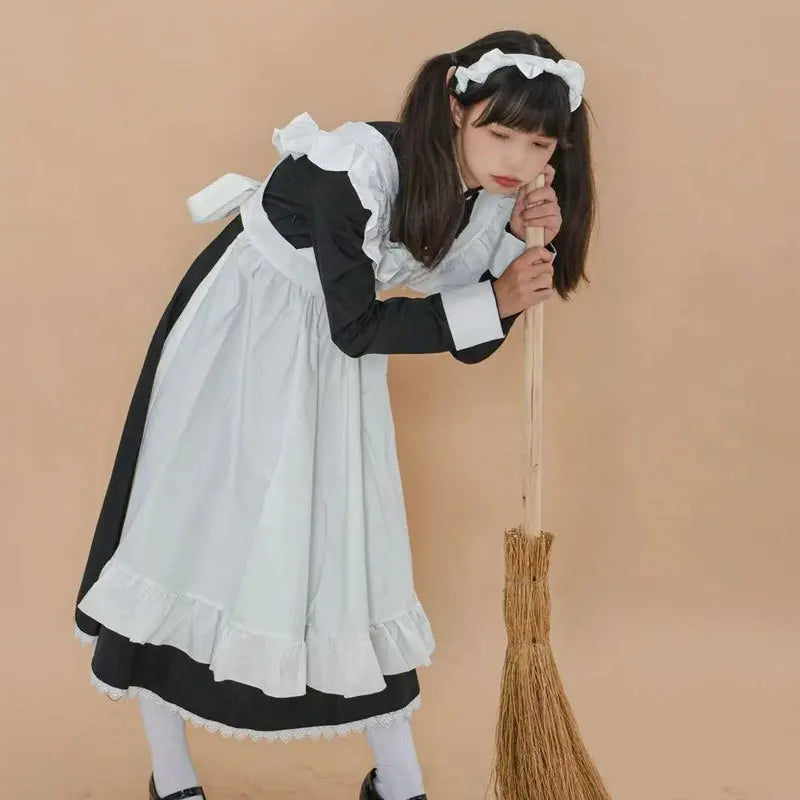 Anime Long Dress French Court Maid Dress Lolita Cosplay Costume Women Girl Dress Outfit Christmas Halloween Carnival Party Gifts