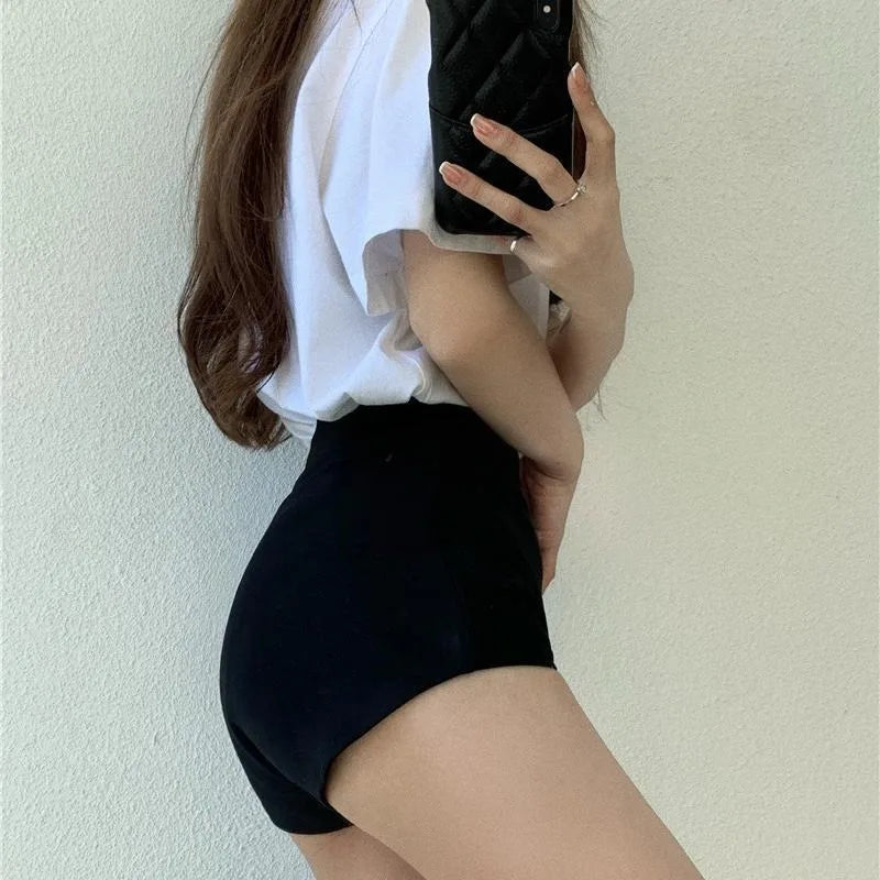 Black Shorts Women Skinny High Waist 5XL Solid Summer New Hot Girl Dancing Hipster K Pop Sexy Club Streetwear Hip Hop Casual Ins