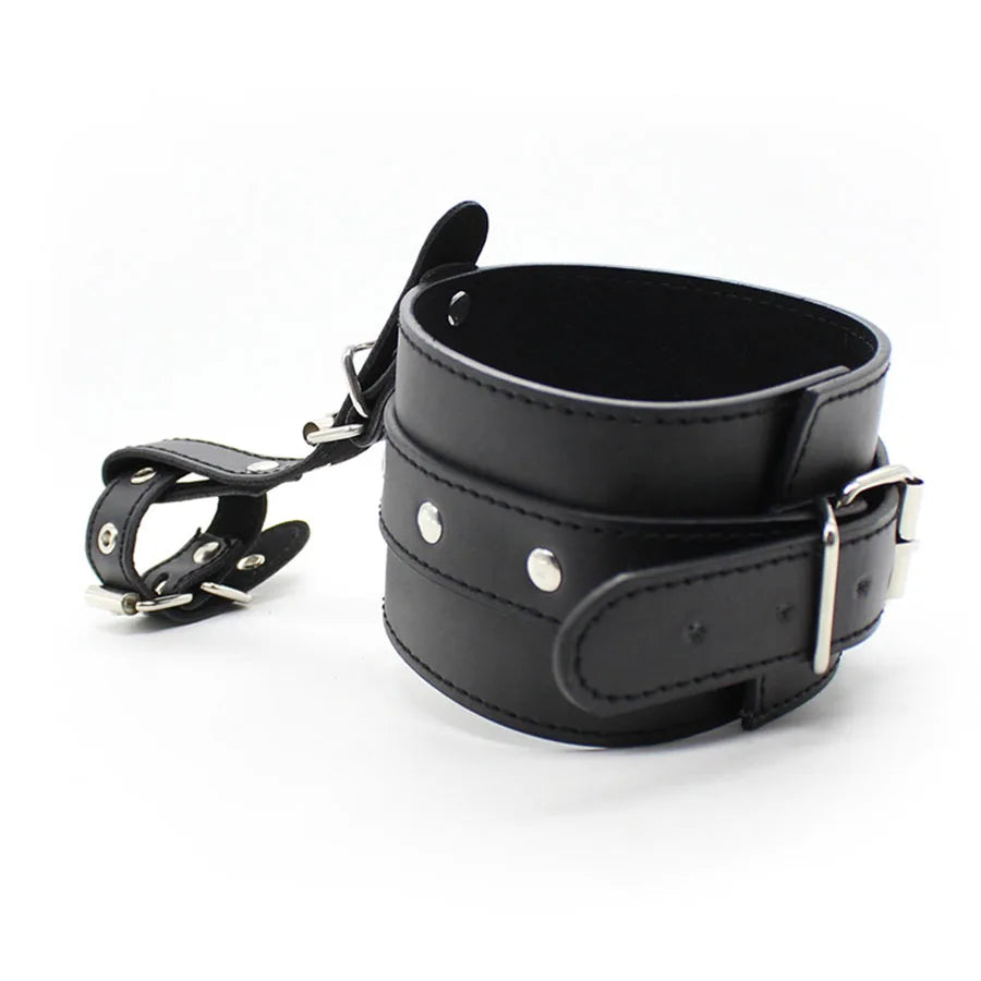 Leather Hand Wrist Thumbs Cuffs Binding Belt Slave Bdsm Bondage Cosplay Ankle Wrist Strap with Toes Restraint Sex Toys Chastity