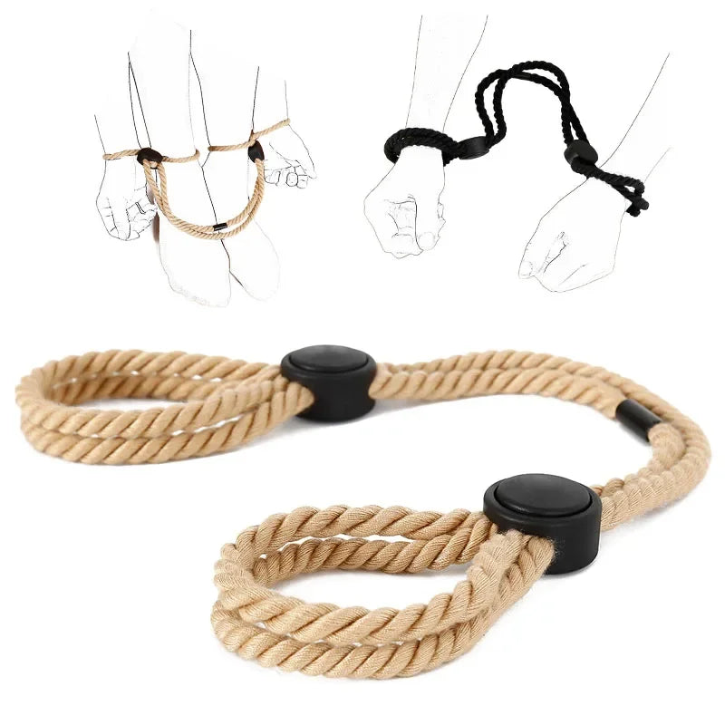 ผ้าฝ้ายเชือกCuffs Handcuffsข้อเท้าCuff Restraints Bondageสร้อยข้อมือBDSM Fetishของเล่นสำหรับผู้ใหญ่คู่รักExoticอุปกรณ์เสริม