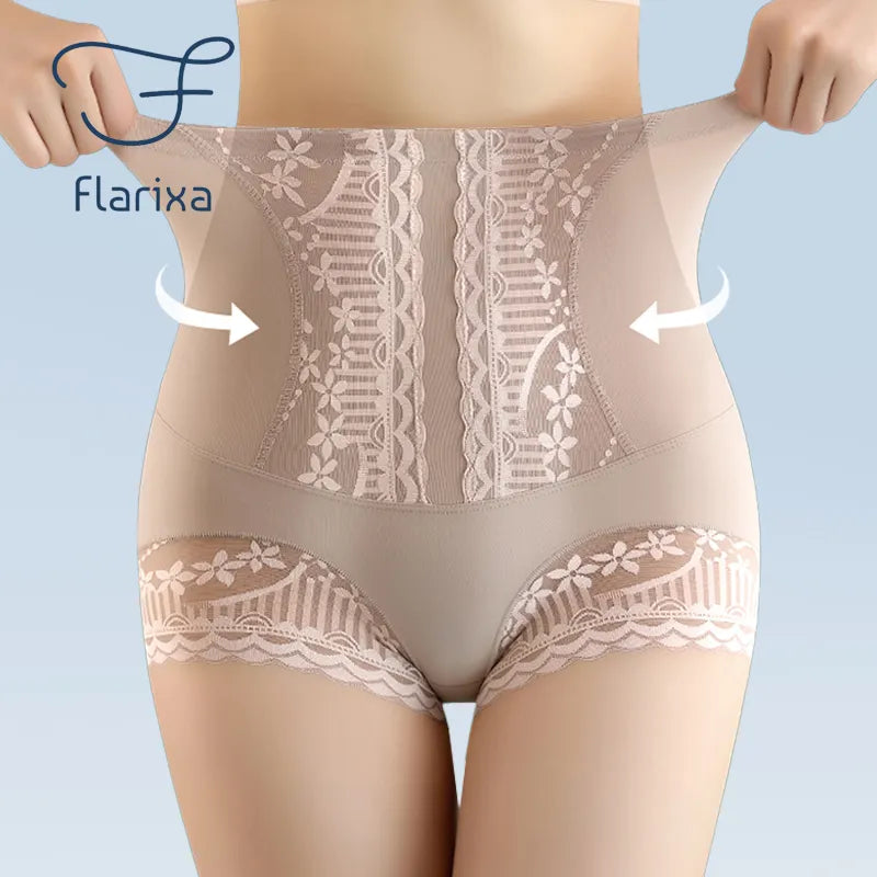 Flarixa Summer Ice Silk Panties for Women's High Waist Shaping Panties Postpartum Tummy Control Hip Lift Panty Body Shaper Pants