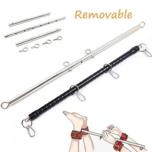 Removable Stainless Steel Spreader Bar for Sex Slave Cosplay Handcuffs Anklecuff Open Leg Restraint BDSM Bondage Sex Toy