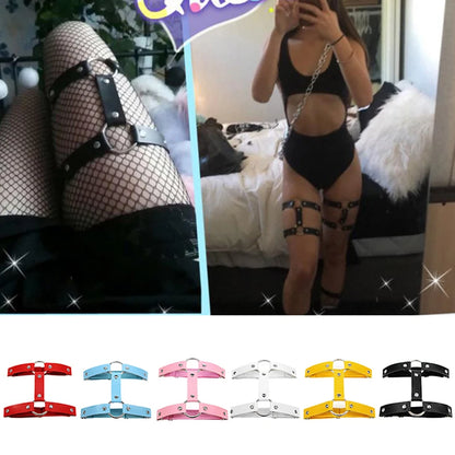 1PC Women Girls Sexy Elastic Garter Belt Pu Leather Punk Gothic Harness Adjustable Leg Ring Femme Garters Skirt Accessories