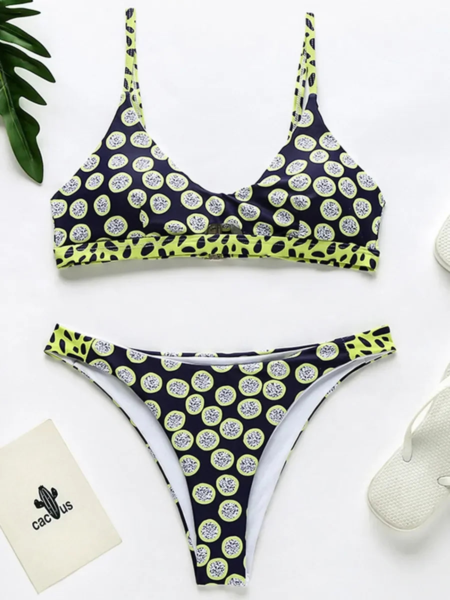 2024 Sexy Polka Dot Bikini Women Swimsuit Female Brazilian Swimwear Two pieces bikini set Hollow out High cut Bathing Suit Swim