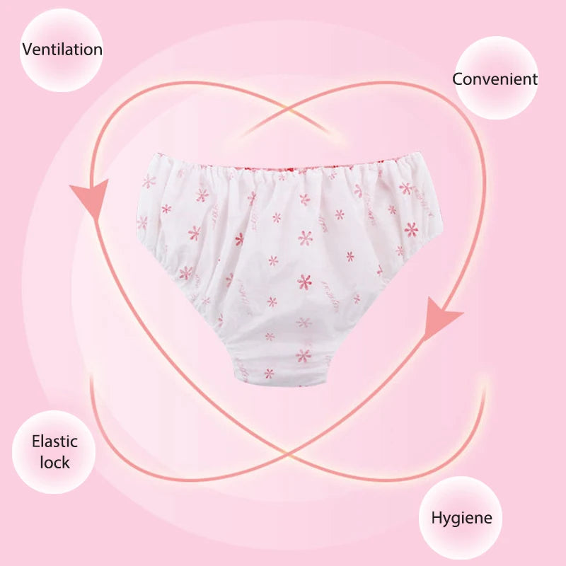 Sous-vêtements jetables en coton pour femmes, 10 pièces, culottes de voyage post-partum, sous-vêtements Non tissés, culottes de grossesse, taille unique