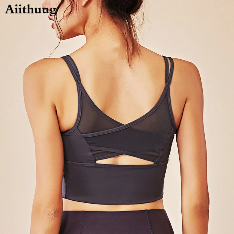 Aiithuug Yoga Bras Fitness Shirts Running Tops Sports Bras Gym Workout Crop Top Yoga Crop Tops Fitness Tank Top Running Bra