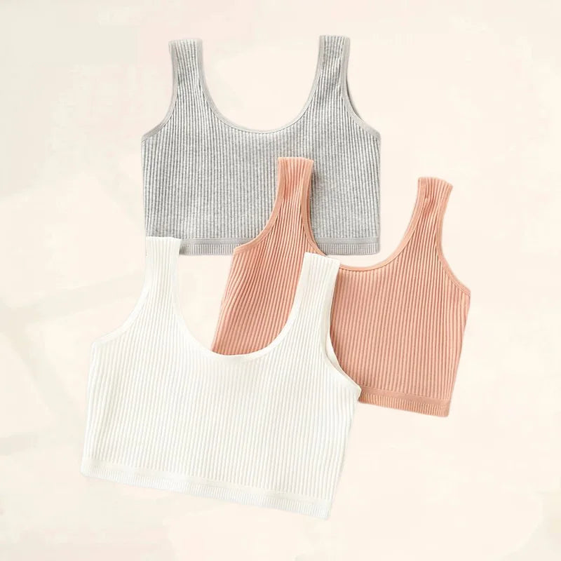 Cotton Training Teenager Girls Bras Kids Clothes Tops Teens Girl Vest Comfort Young Girl Underwear Sport Bras Casual Solid Color