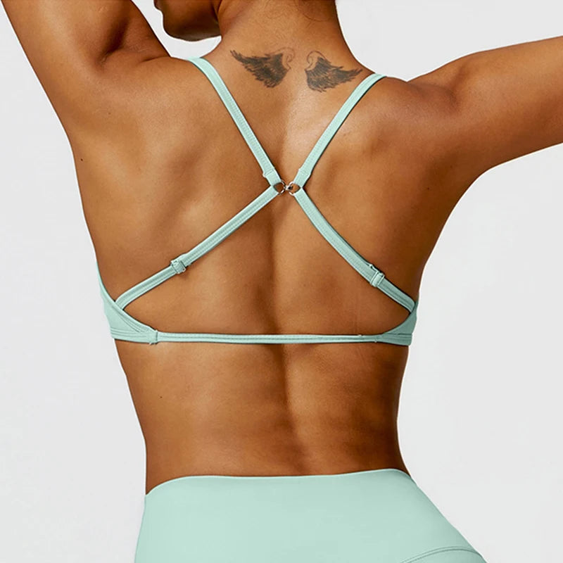 Sexy Back Cross Sports Bra Women Gym Top Women Yoga Clothes Sport Underwear Female Breathable Workout Brassiere Push up Yoga Bra