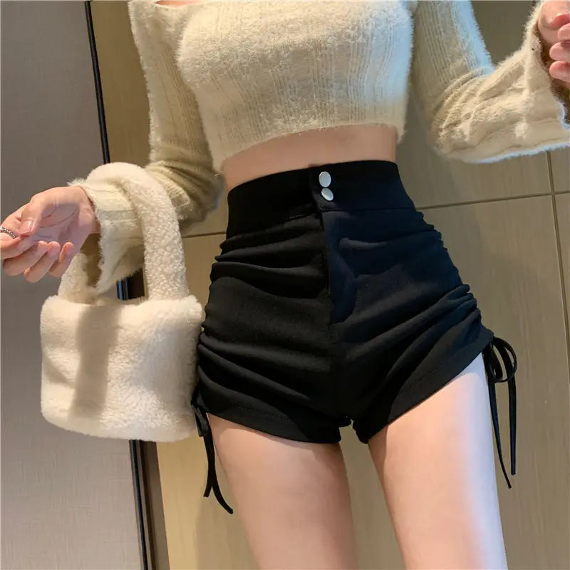 Booty Tight Short Pants for Woman To Wear High Waist Black Women's Shorts Skinny Mini Sexy Outfits Fashion Trend 2023 Low Price