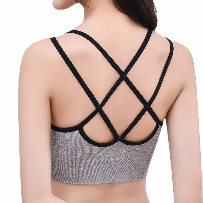 Lady Breathable Sports Bra Anti-sweat Fitness Top Seamless Yoga Bra Shockproof Crop Top Women Push up Sport Bra Gym Vest Tops