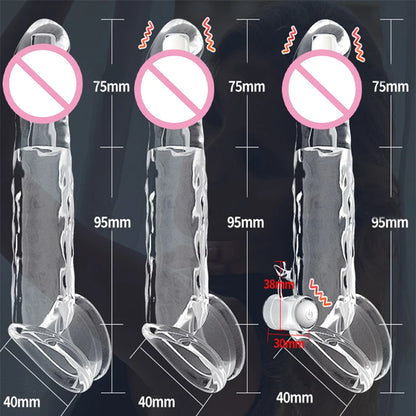 Sleeve Vibrator Penis Ring Transparent Reusable Penis Sleeve Cock Ring Extender Penis Enlarger for Couples Cock Enlarger Sex Toy