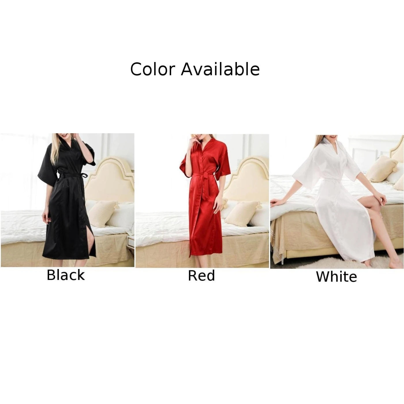 New Silk Kimono Wedding Party Bride Robe Women Silk Bridesmaid Robes Sexy Navy Satin Ladies Dressing Gowns Pajamas Bathrobe