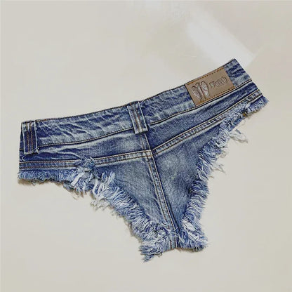 Short taille basse Mini jean chaud danse string Bar short Denim plage décontracté dame