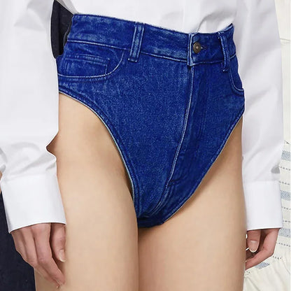 Summer Women Sexy Streetwear High Waist Denim Ultra Shorts Female Mini Tight Fit Zipper Ladies Shorts Triangle Mujer Clothing