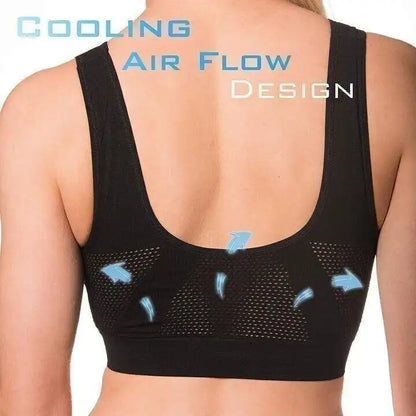 Breathable Cool Lift Up Air Bra Seamless Wire Free Cooling Comfort Breathable Bra Removable Pads Yoga Sport  Bra