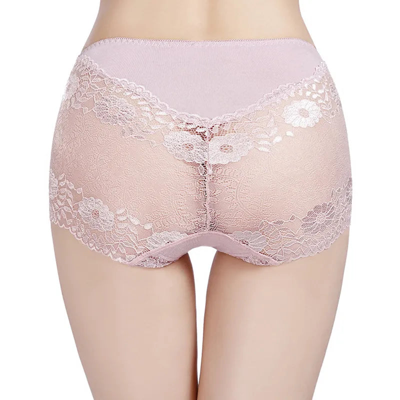 New sexy ladies panties high waist lace large size cotton bottom female briefs comfortable breathable quality underwear women