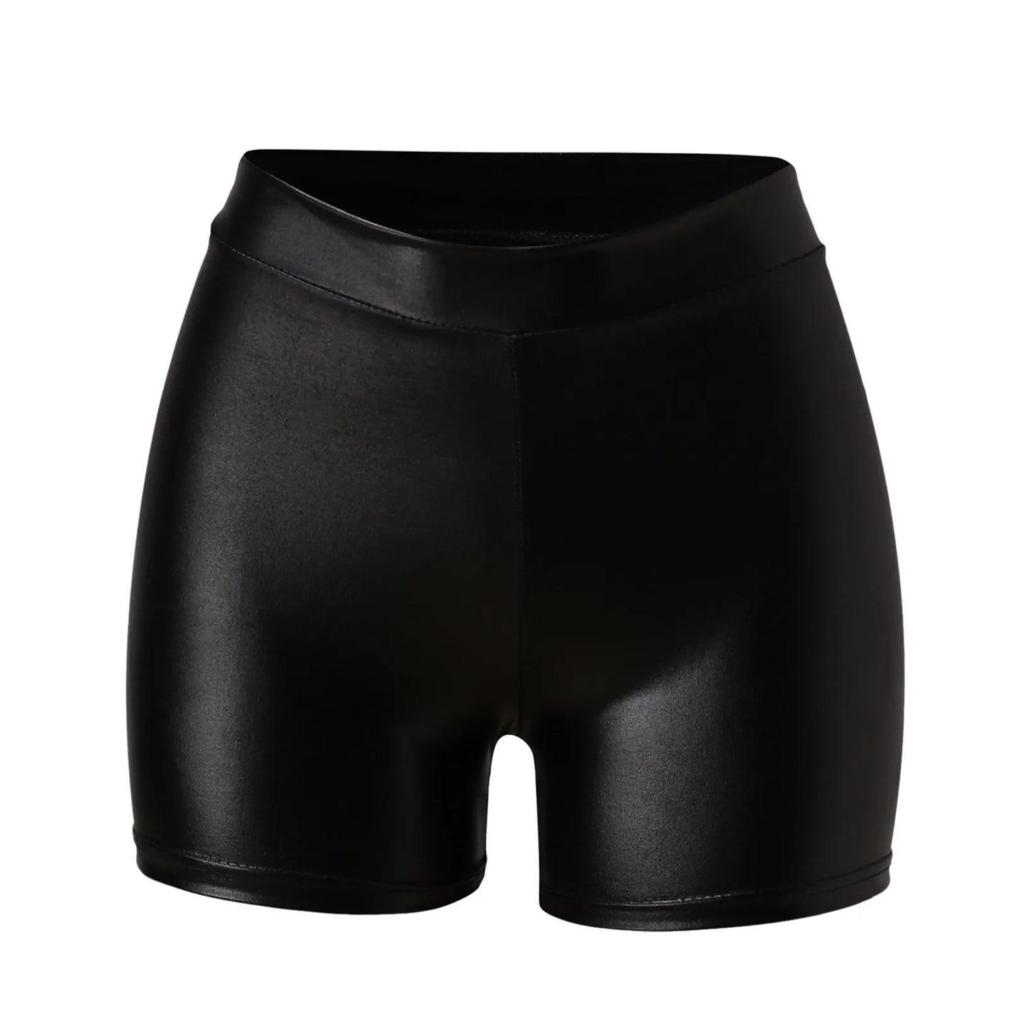 2022 Sexy Womens Shorts Shiny Elastic High Waist Shiny Faux PU Leather Short Pants Slim Hot Dance Clubwear Mini Shorts