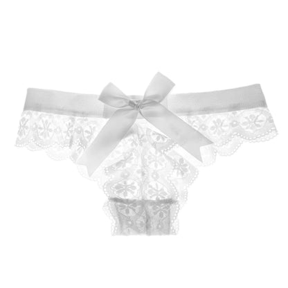 String en dentelle Sexy pour femmes, culotte taille basse papillon, sous-vêtements transparents pour dames, culotte Lingere, Lingerie pour femmes