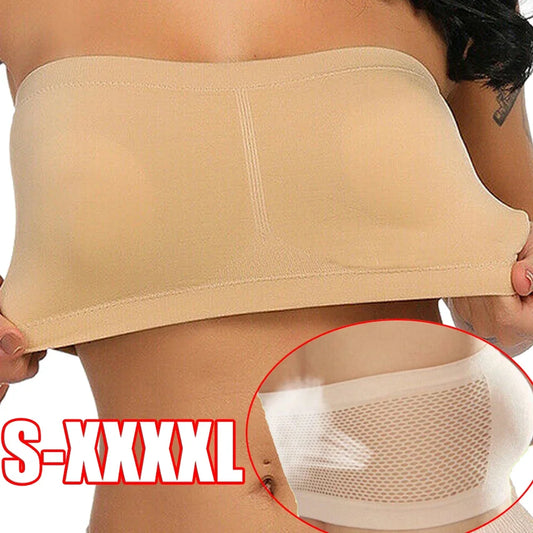 ฟรีขนาด Bra Breathable กลับตาข่ายฤดูร้อน Strapless Crop Tops ผู้หญิงสุภาพสตรีเซ็กซี่ Bralette Bra Bandeau ชุดไหล่ Top