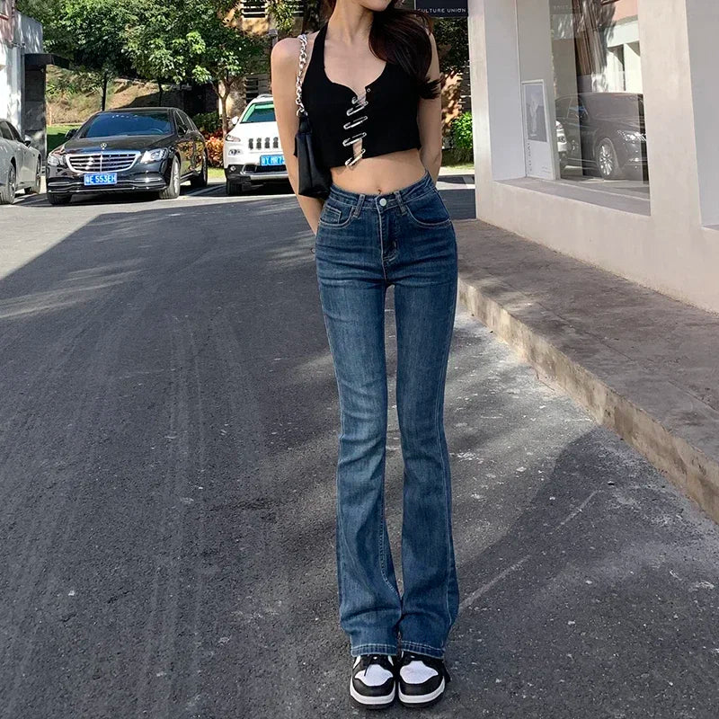 ZOENOVA Flare Jeans Low Waist Loose Comfortable Jeans For Women Pants 2022 Elastic Fashion Boyfriend Style Denim Pant Trousers