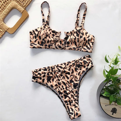 Sexy Swimsuit Women High Waist Bikini  Micro High Leg Swimming Suit for Bathing Suit Snake Print Swimwear Girls 2021 Bikinis Set