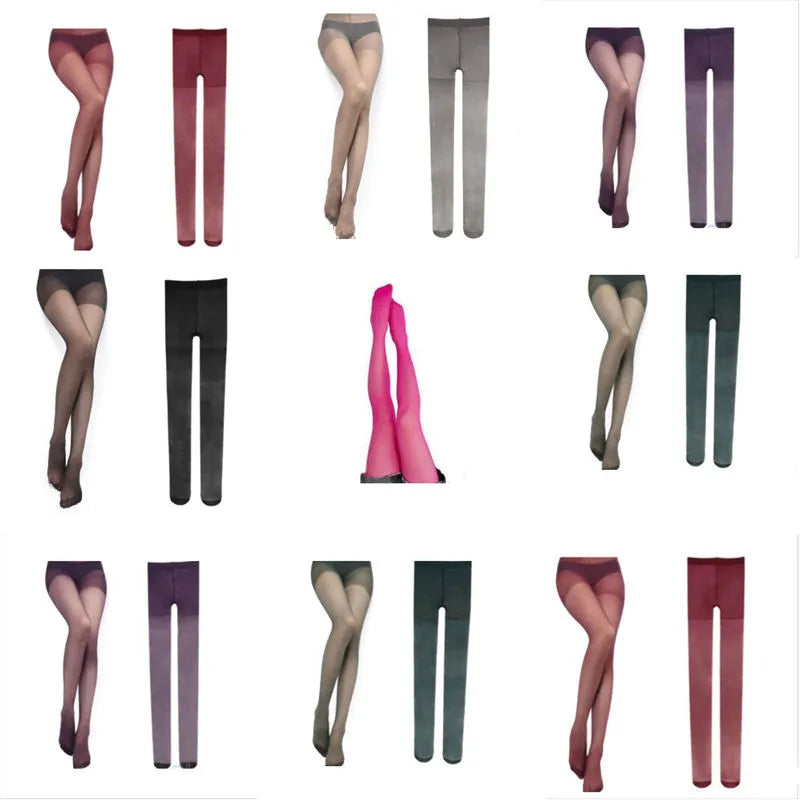 Bas d'été Ultra-fins en soie glacée pour femmes, collants Sexy couleur bonbon, couleur unie, collants fins