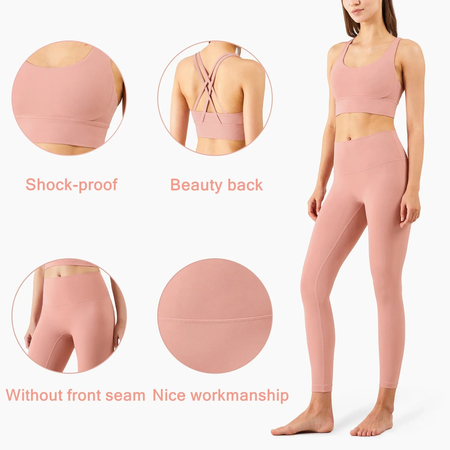 Ensemble de 2 pièces de Yoga sans couture, vêtements de Fitness pour femmes, combinaisons d'entraînement, soutien-gorge de sport, haut court, jambières d'exercices, vêtements de sport pour femmes