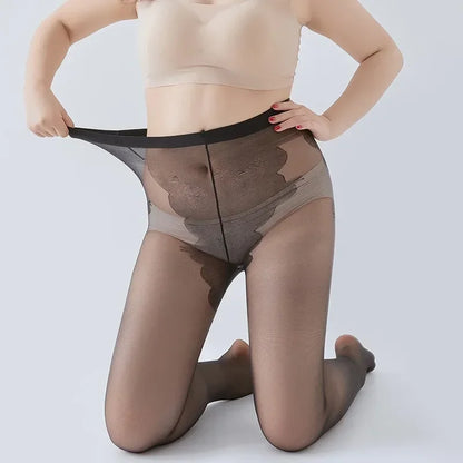 Bas en Nylon Ultra-fins de grande taille, collants transparents résistants à l'usure pour femmes, collants Sexy respirants, pantalons Slim taille haute