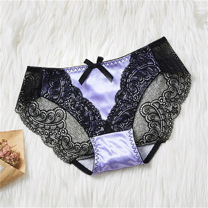 Sexy ladies panties lace transparent large size cotton bottom hollow female triangle underwear breathable quality underwear