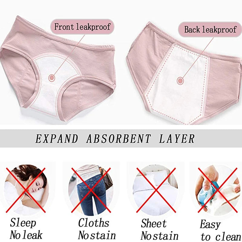 Menstrual Period Panties Women Cotton Plus Size Leakproof Period Underpants Breathable Female Waterproof Menstruation High Waist