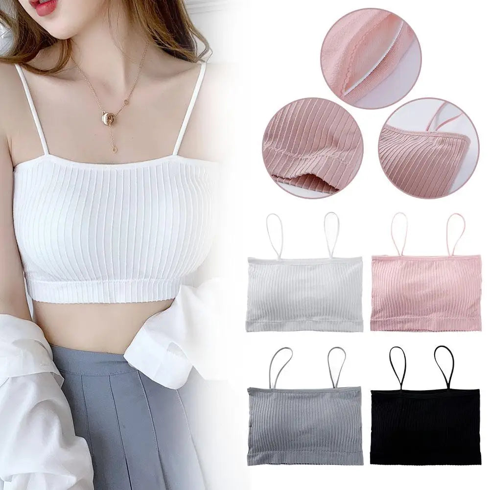 Women Cotton Underwear Tube Top Bra Ladies Thread Bra Female Bra Crop Sports Comfort Women Top Tank Lingerie Up Sexy Sexy T B6W1