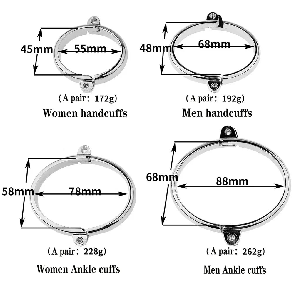 Menottes de cheville de Type ovale, serrure de Bondage en métal, vêtements fétichistes BDSM avec chaîne, harnais de Bondage, jeux sexuels, contraintes d'esclave pour Couples