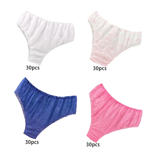 Slips jetables en tissu non tissé, taille moyenne, culotte saine, respirante, respectueuse de la peau, pour hôtel, spa, salon de tous les jours, dames