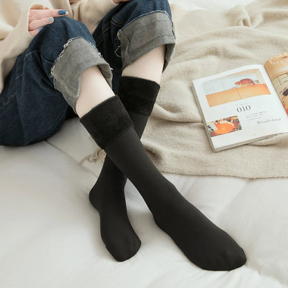 Chaussettes longues épaisses et chaudes pour femmes, bas longs, chauds, cuisses hautes, au-dessus du genou, chaussettes thermiques d'hiver