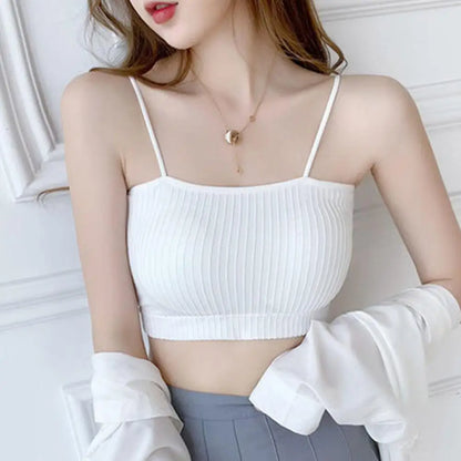 Women Cotton Underwear Tube Top Bra Ladies Thread Bra Female Bra Crop Sports Comfort Women Top Tank Lingerie Up Sexy Sexy T B6W1