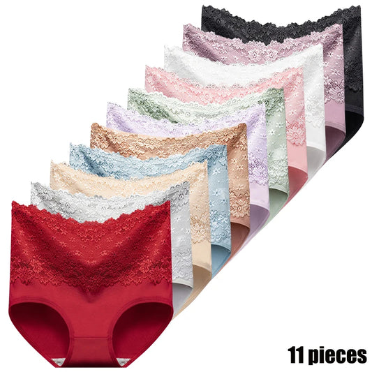 11 pieces of cotton underwear, ladies lace briefs, large size, soft and comfortable, girls underwear on sale