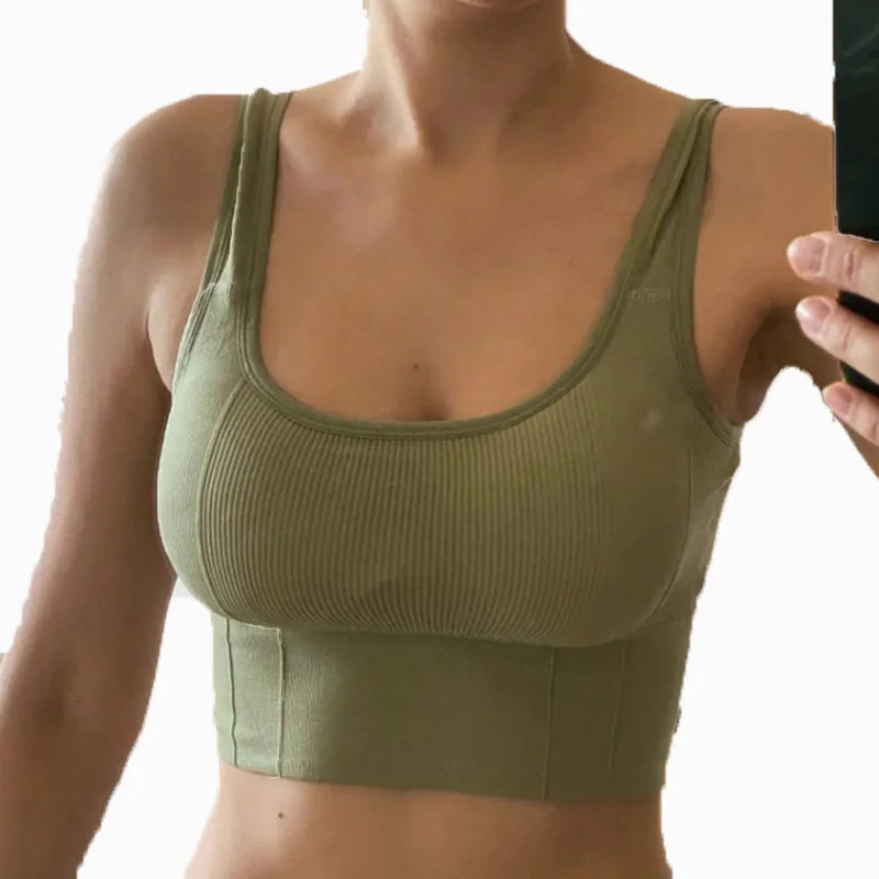 Seamless Breathable กีฬา Bra สำหรับเสื้อผ้าผู้หญิง Crop Top Anti-เหงื่อฟิตเนส Push Up โยคะ Bra กันกระแทกออกกำลังกายชุดชั้นใน