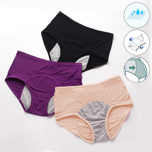 Postpartum Plus Size Panties Classic Leakproof Women Menstrual  Breathable Fast Absorbent High Waist Female Period Underwear