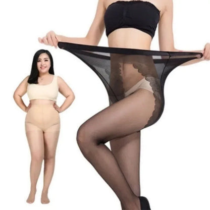 Bas en Nylon Ultra-fins de grande taille, collants transparents résistants à l'usure pour femmes, collants Sexy respirants, pantalons Slim taille haute