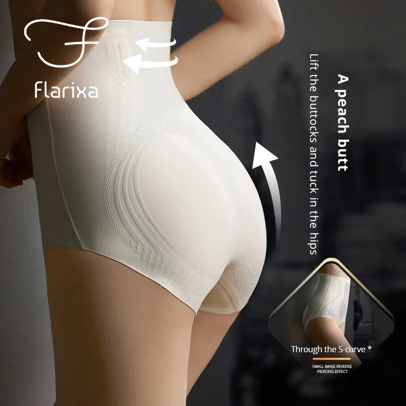 Flarixa High Waist Tummy Control Panties for Women Seamless Briefs Postpartum Hip Lift Slimming Underwear Shapewear Body Shaper