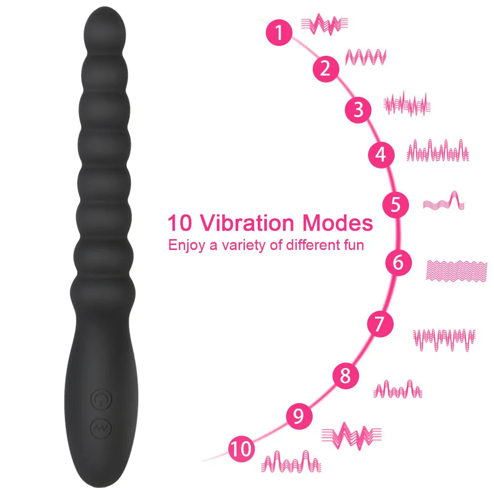 10 Speed ​​Anal Vibrator Anal ลูกปัดนวดต่อมลูกหมาก Dual มอเตอร์ Butt Plug Stimulator USB Charge Vibrators เพศของเล่นสำหรับผู้ชายผู้หญิง