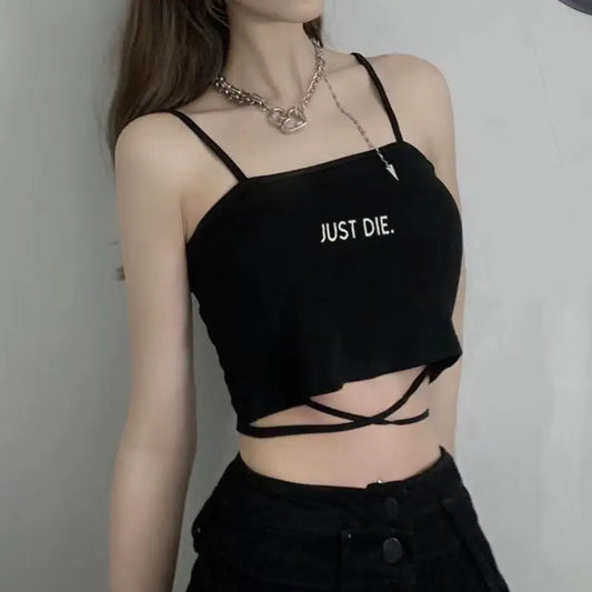 ผู้หญิง Cropped Tube Top Camisoles เซ็กซี่ Coquette Tank Top Corset Crop Tops ฤดูร้อนสุภาพสตรี Slim พิมพ์ Cross Bandage เสื้อกั๊กแขนกุด