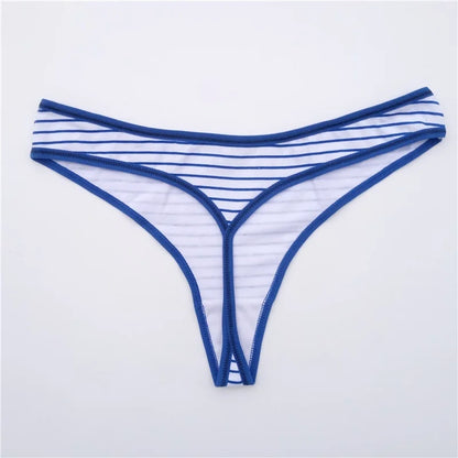 Cotton Thong Panties Sexy G-Strings Women Briefs Set Girls Ladies Underpants Stripe Underwear Female Lingerie 5 Pcs/lot